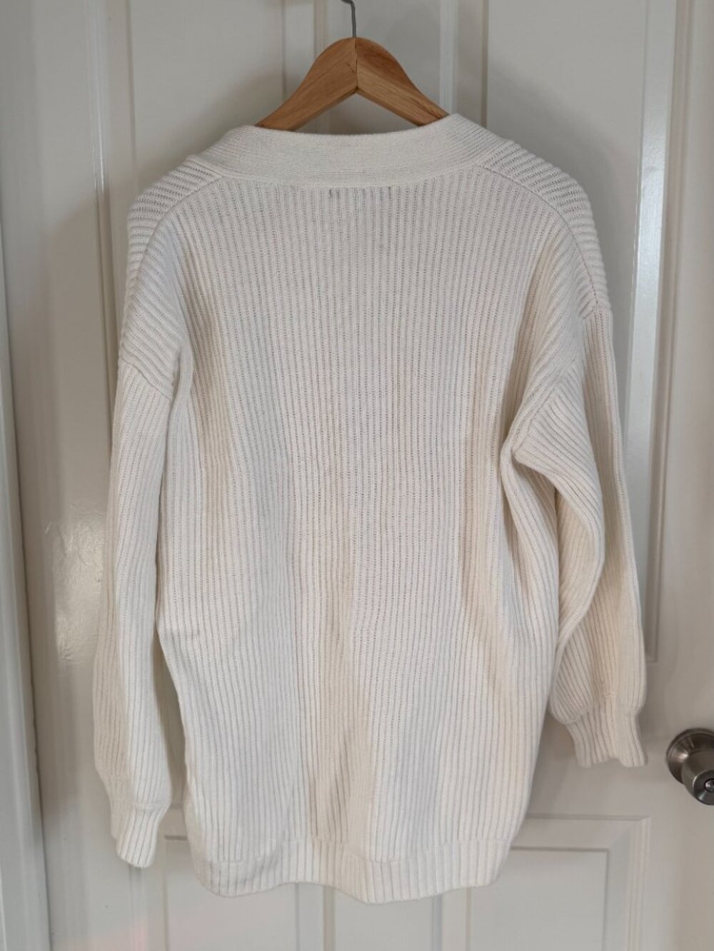 Quince 100% Organic Cotton Oversized Cardigan, Ivory, Size Small - Picture 4 of 4